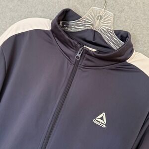 NEW! Reebok TE BL Track Jacket Mens Large Heritage Navy White Speedwick NWT